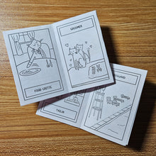 Load image into Gallery viewer, Jobs That Cats Can and Can't Do Mini Comics (Reversible) | Funny Zine | Cute Story | Kids Comic | Humorous Zine | Gift for Cat Lover