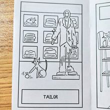 Load image into Gallery viewer, Jobs That Cats Can and Can't Do Mini Comics (Reversible) | Funny Zine | Cute Story | Kids Comic | Humorous Zine | Gift for Cat Lover