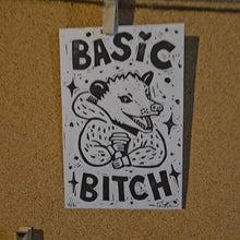 Charger et lire la vidéo dans la visionneuse de la Galerie, Basic Bitch Block Print | Lino Block Print | Limited Possum Print | Cute Possum Print | Sassy Art | Canadian
