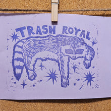 Load image into Gallery viewer, Trash Royal - Lino Block Print
