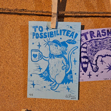 Charger l'image dans la galerie, Trash Trifecta Block Print Set | Lino Block Print | Limited Possum Print | Mouse Art Print | Raccoon Art | Canadian