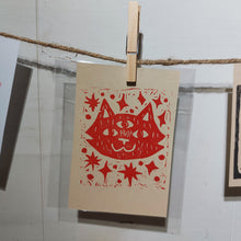 Charger l'image dans la galerie, Third Eye Cat Lino Print (4x6)