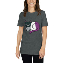 Load image into Gallery viewer, Asexual Pride Cat Short-Sleeve Unisex T-Shirt
