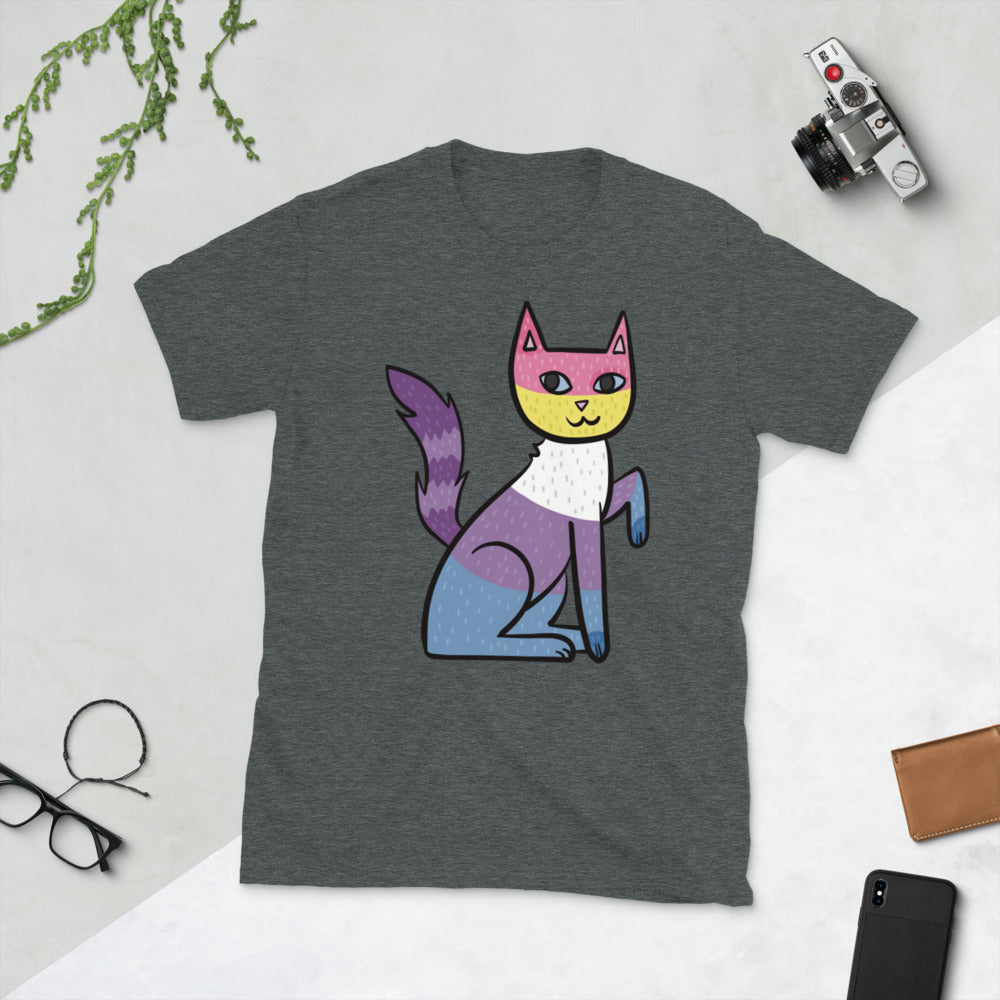 Bigender Pride Cat Short-Sleeve Unisex T-Shirt