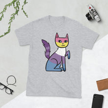 Load image into Gallery viewer, Bigender Pride Cat Short-Sleeve Unisex T-Shirt
