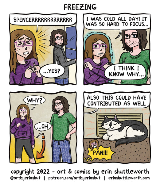 Freezing | Couple Comic | Daily Life Comic | Cat Comic