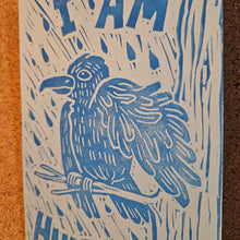 Load image into Gallery viewer, I Am Hurting Block Print | Lino Block Print | Limited Crow Print | Bird Art Print | Healing Journey | Canadian
