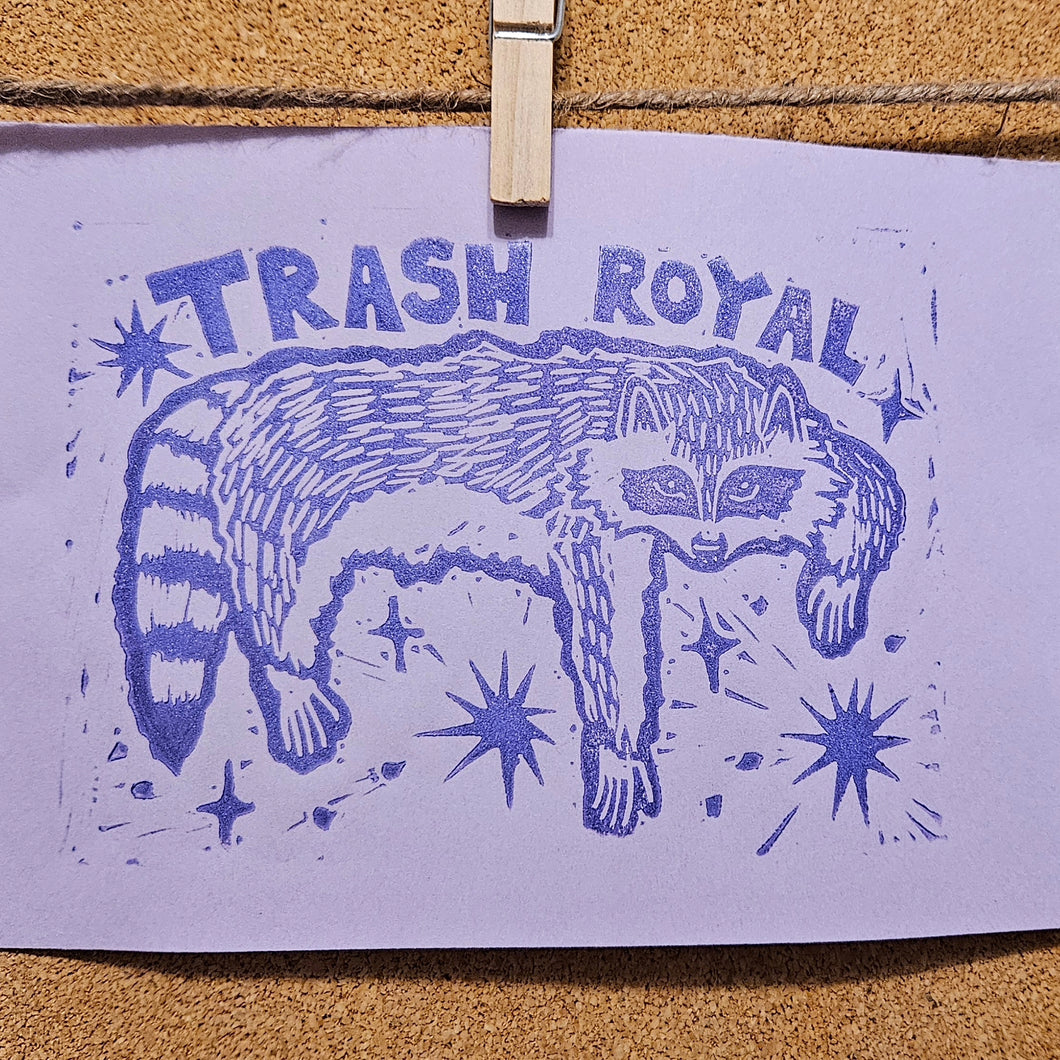 Trash Royal - Lino Block Print