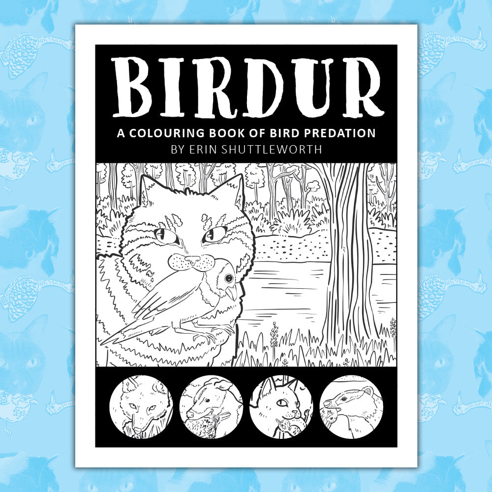 (Digital Download) Birdur: Birding With A Touch of Murder | A Colouring Book of Bird Predation