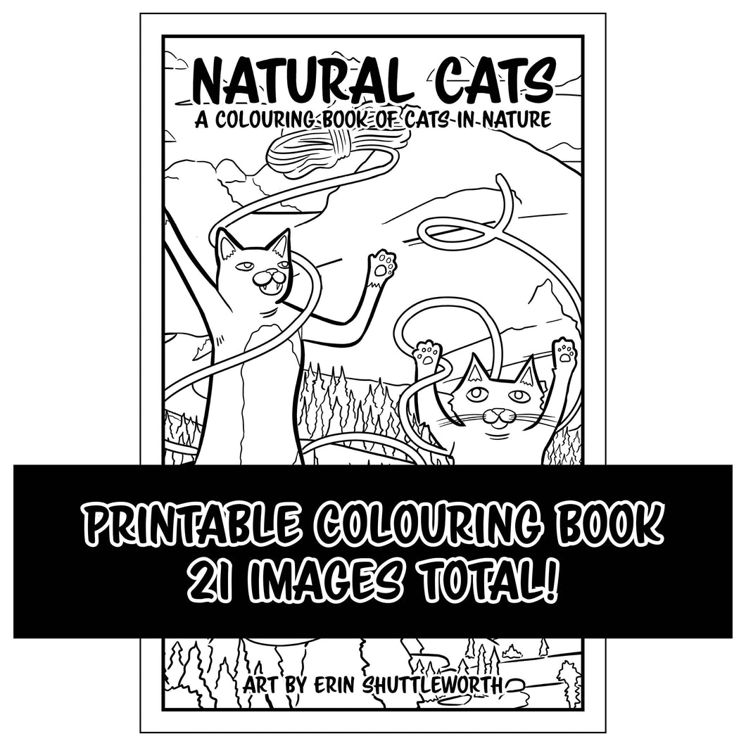 Natural Cats Printable Colouring Book