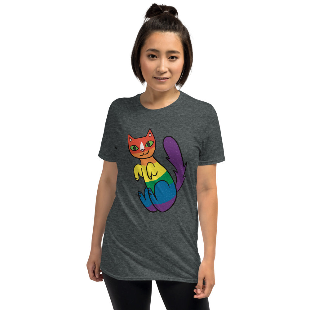 Rainbow Pride Kitty Short-Sleeve Unisex T-Shirt