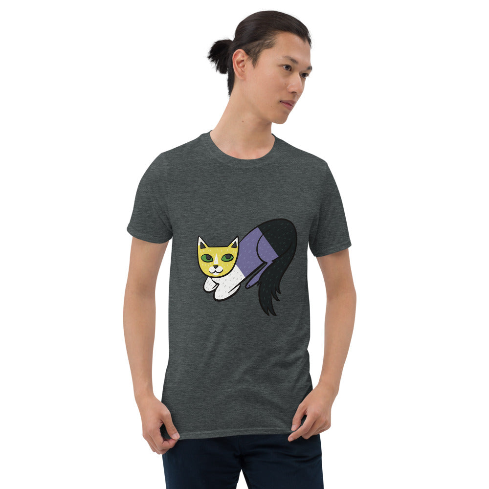 Non-Binary Pride Cat Short-Sleeve Unisex T-Shirt