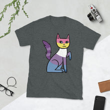 Load image into Gallery viewer, Bigender Pride Cat Short-Sleeve Unisex T-Shirt

